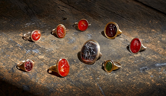 a private collection of intaglio rings